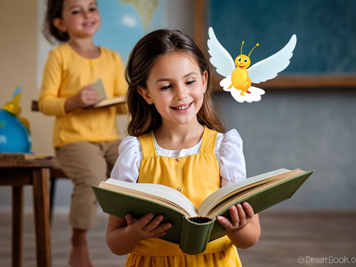 Bright Classroom Scene with Girls Reading Books