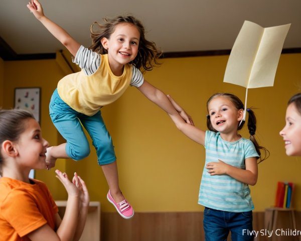 Playful Children Enjoying Indoor Fun in Bright Room