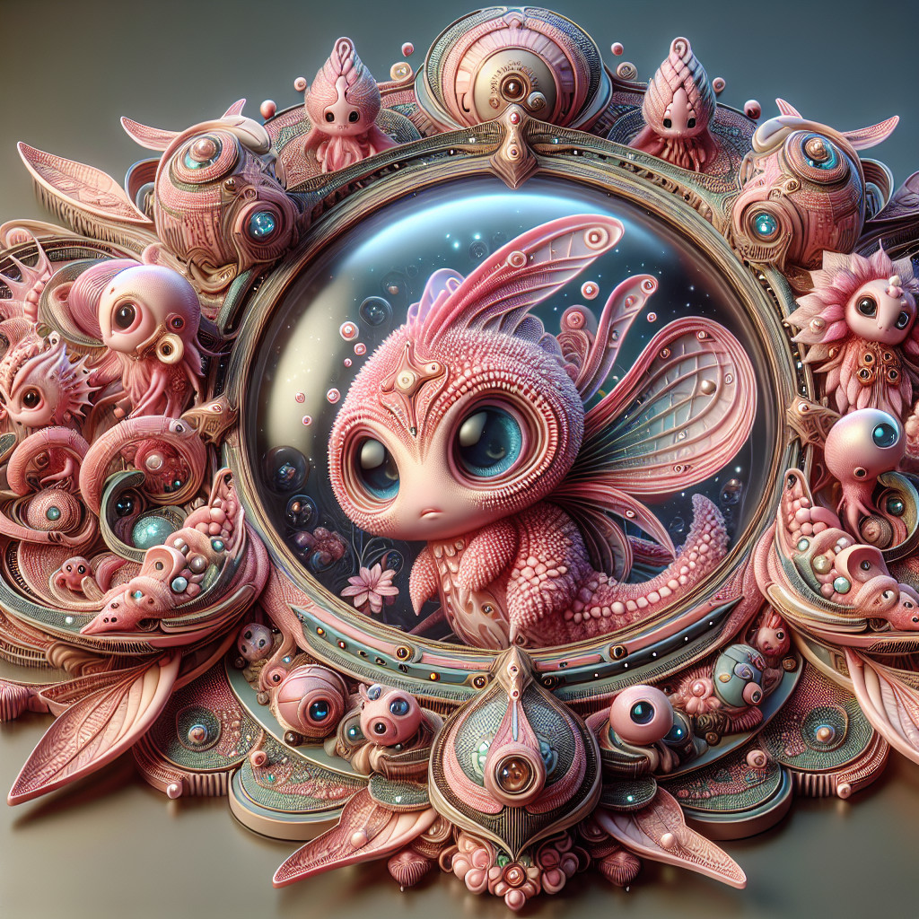 Dreamlike Creature with Fins in Pastel Palette