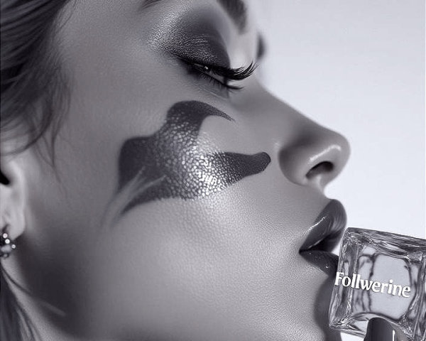 Monochrome Portrait of Woman with Intricate Makeup