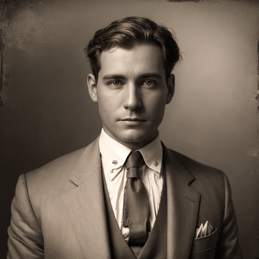 Young man in classic three-piece suit with elegance