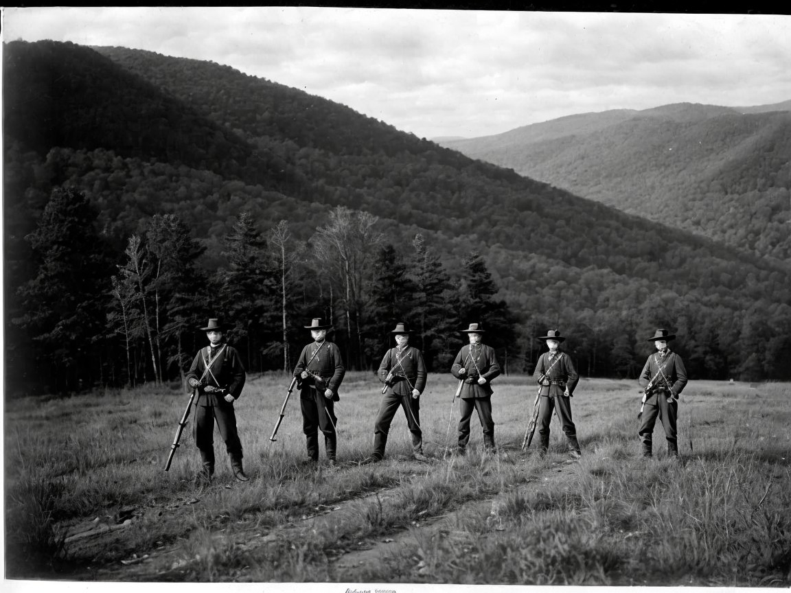 Historical Black-and-White Photo of Soldiers in Formation