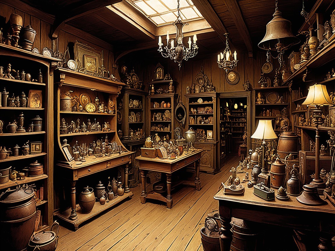 Vintage Antique Shop Filled with Unique Treasures