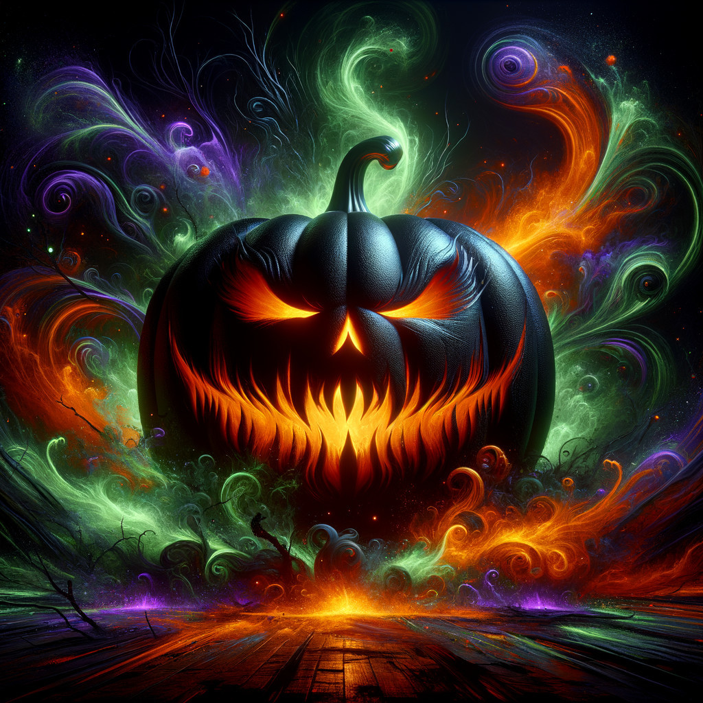 Vibrant Otherworldly Pumpkin with Eerie Glow