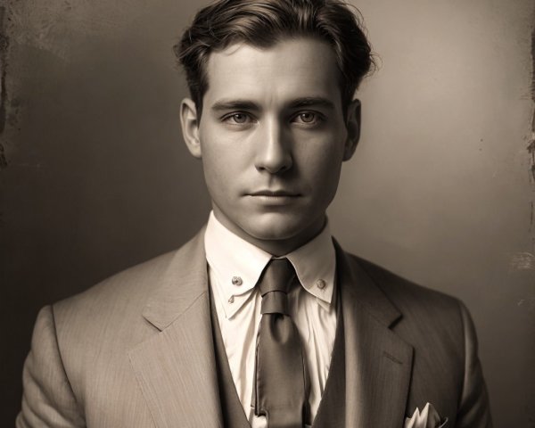 Young man in classic three-piece suit with elegance