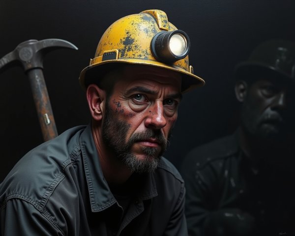 Miner in Yellow Helmet Captures Resilience and Grit