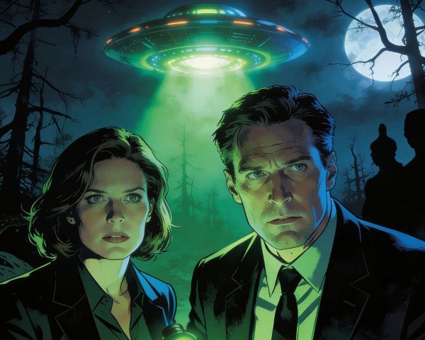 Comic Book Style Portrait of Two Serious Individuals