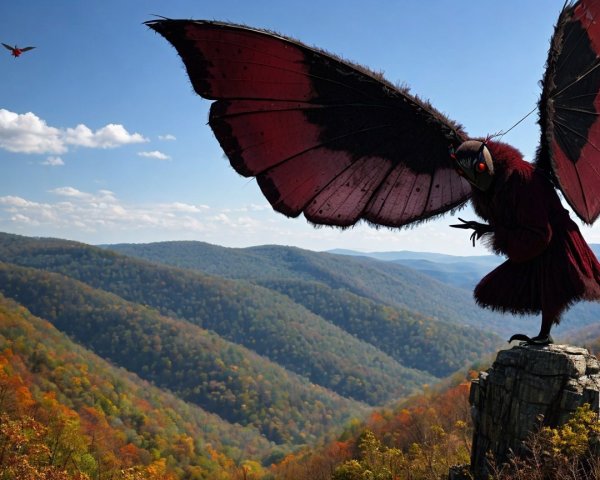 Fantastical Creature with Bird and Butterfly Features
