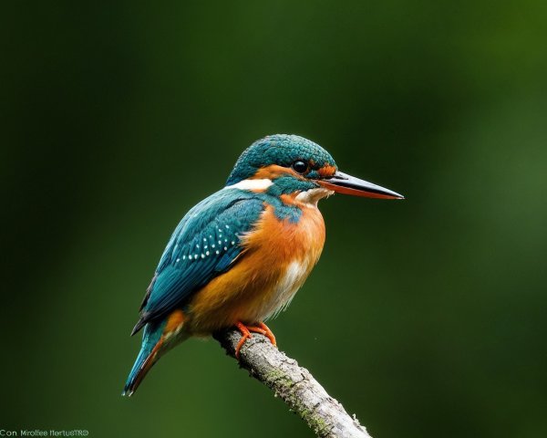 Vibrant Kingfisher on Branch with Striking Plumage