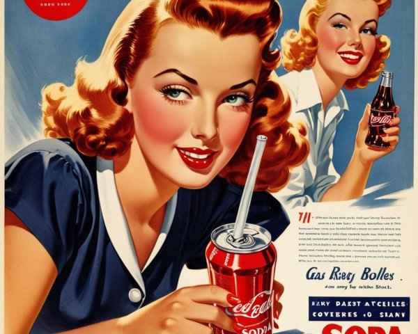 Vintage Coca-Cola Advertisement with Nostalgic Charm