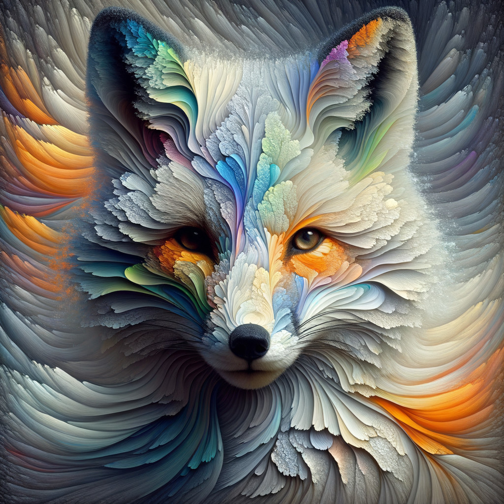 Surreal Close-Up Portrait of a Fox's Head