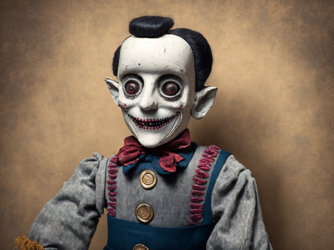 Vintage Doll with Eerie Features and Nostalgic Charm