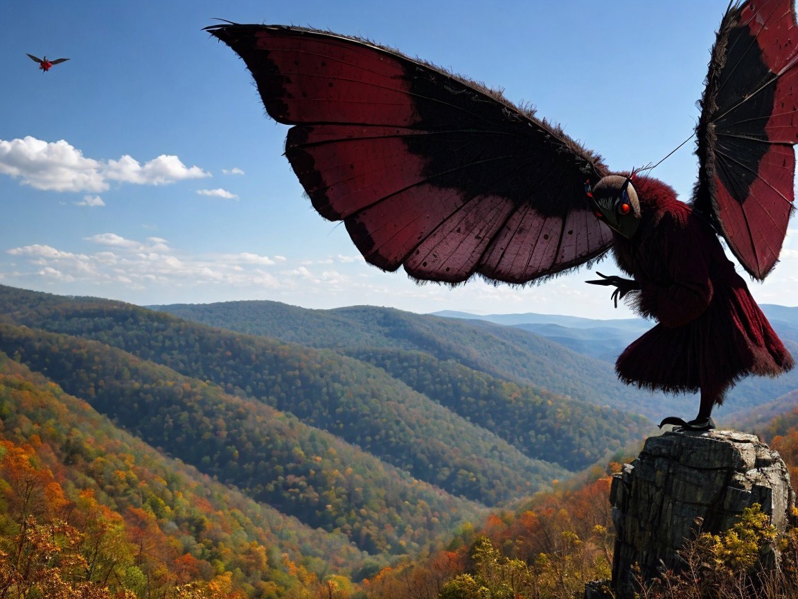Fantastical Creature with Bird and Butterfly Features