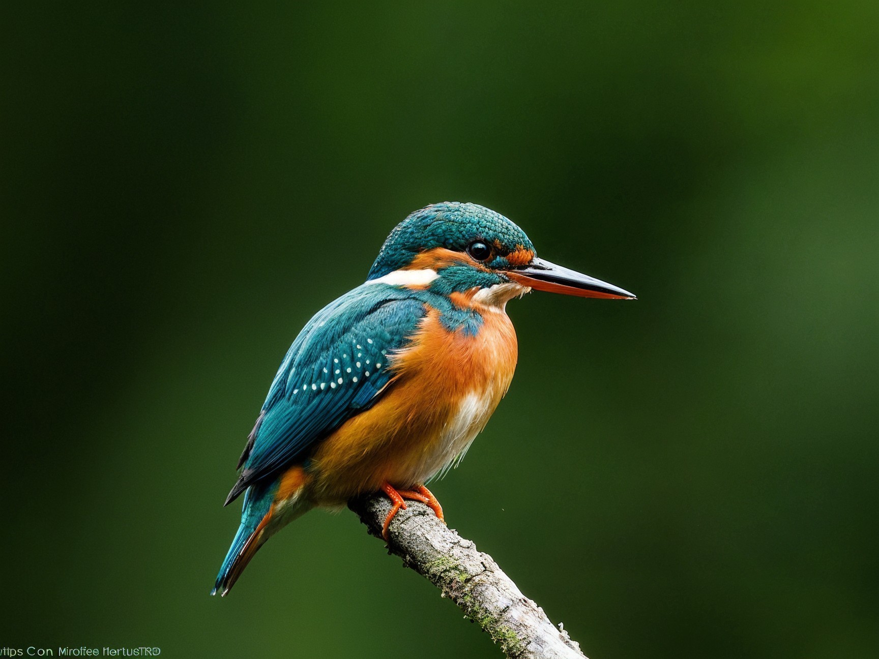 Vibrant Kingfisher on Branch with Striking Plumage