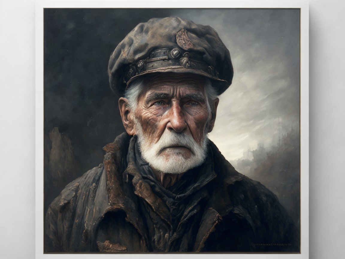 Portrait of an Elderly Man in Vintage Attire