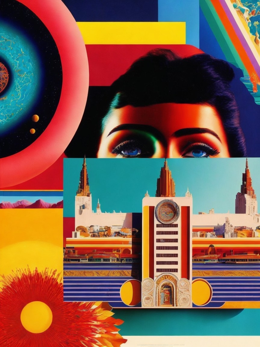 Surreal Composition with Geometric Shapes and Colors