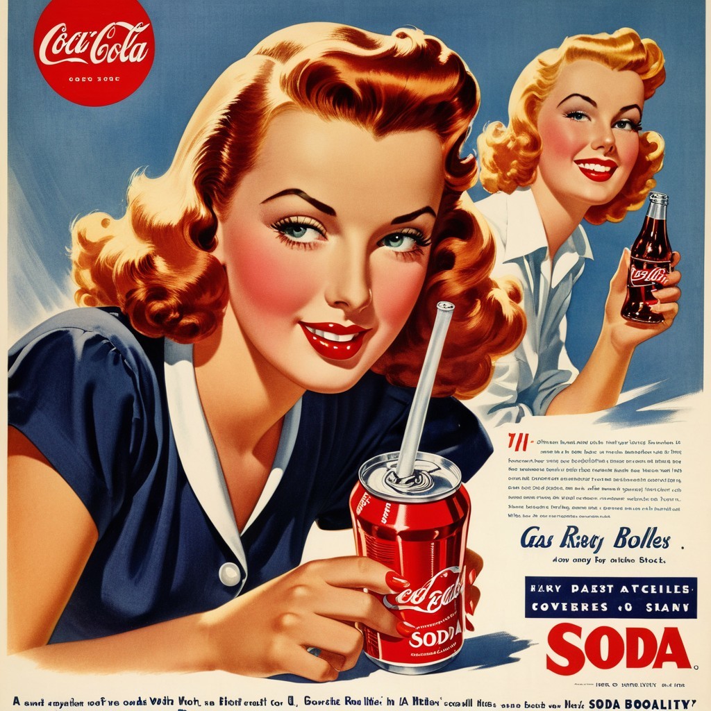 Vintage Coca-Cola Advertisement with Nostalgic Charm