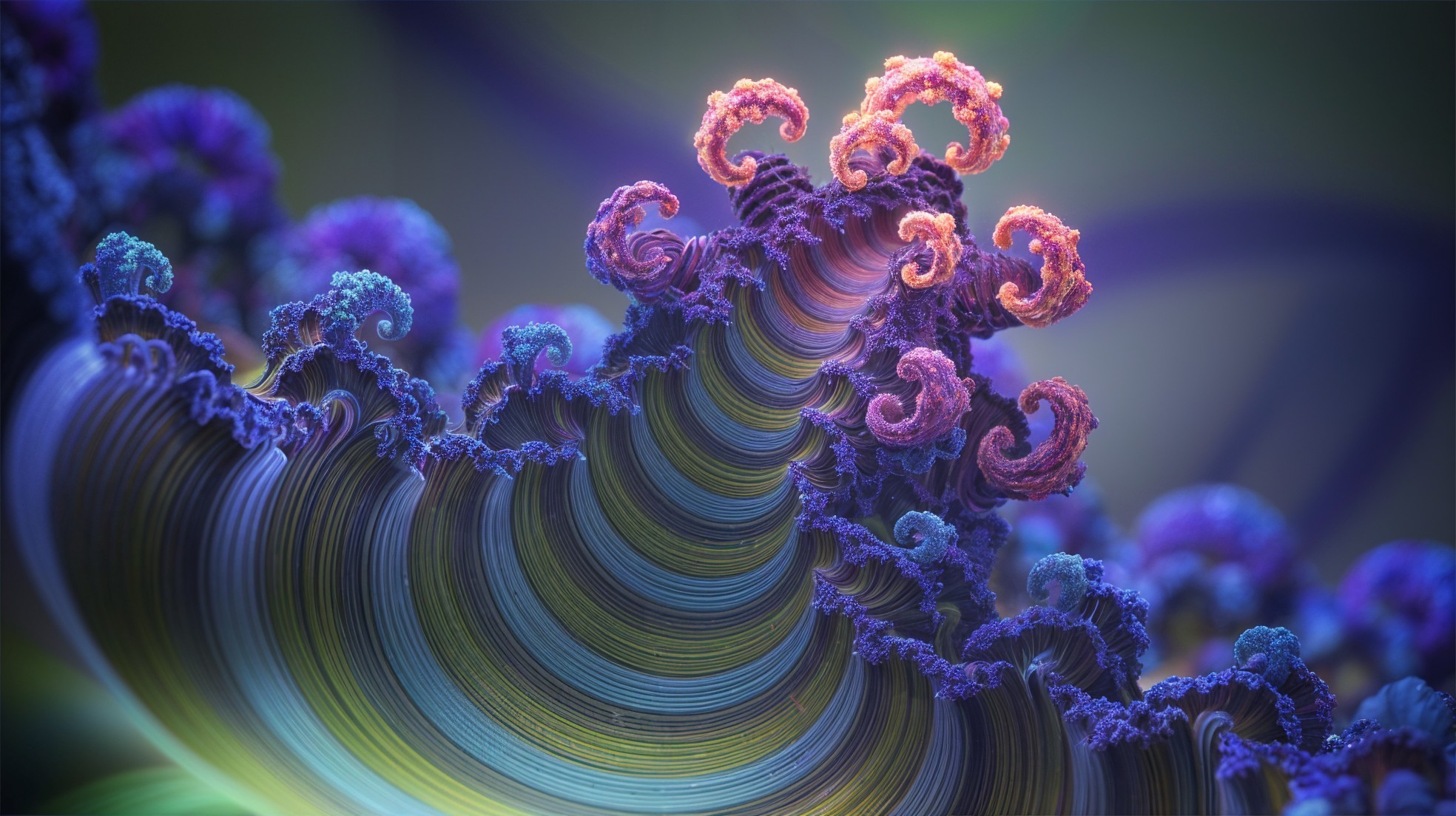 Vibrant Fractal Design with Swirling Patterns