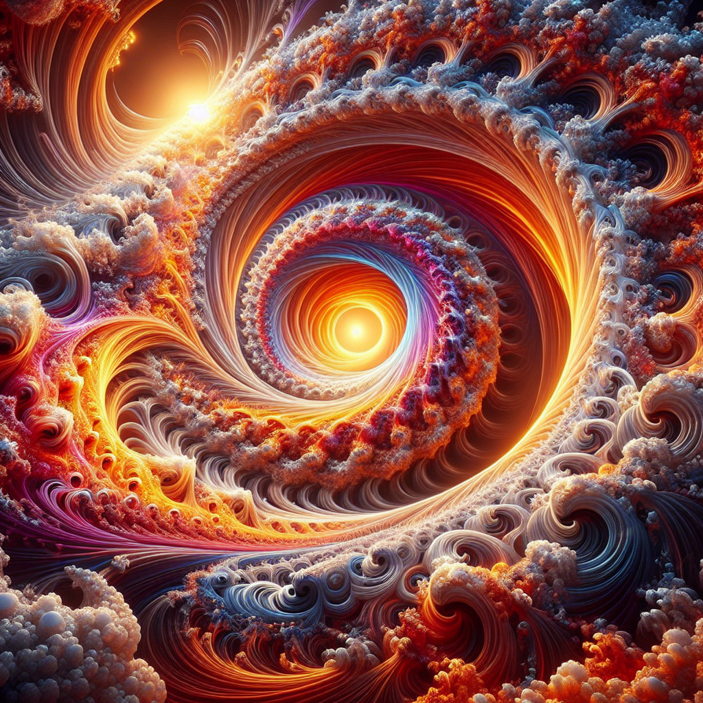 Vibrant Cosmic Vortex with Intricate Patterns