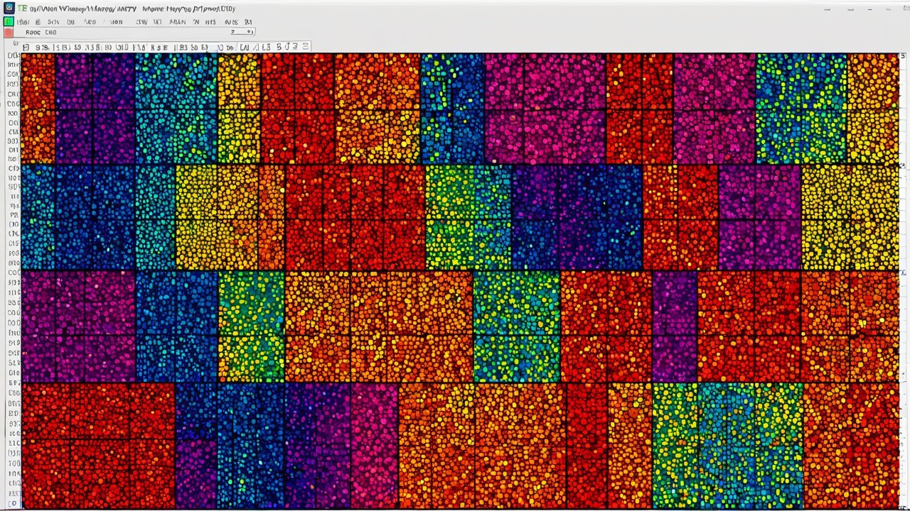 Vibrant Abstract Dot Pattern in Colorful Grid Formation