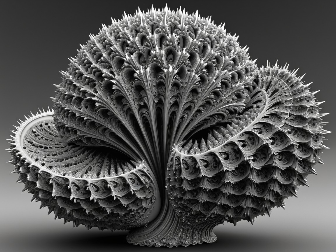 Monochrome Fractal Design of Shell-Like Patterns
