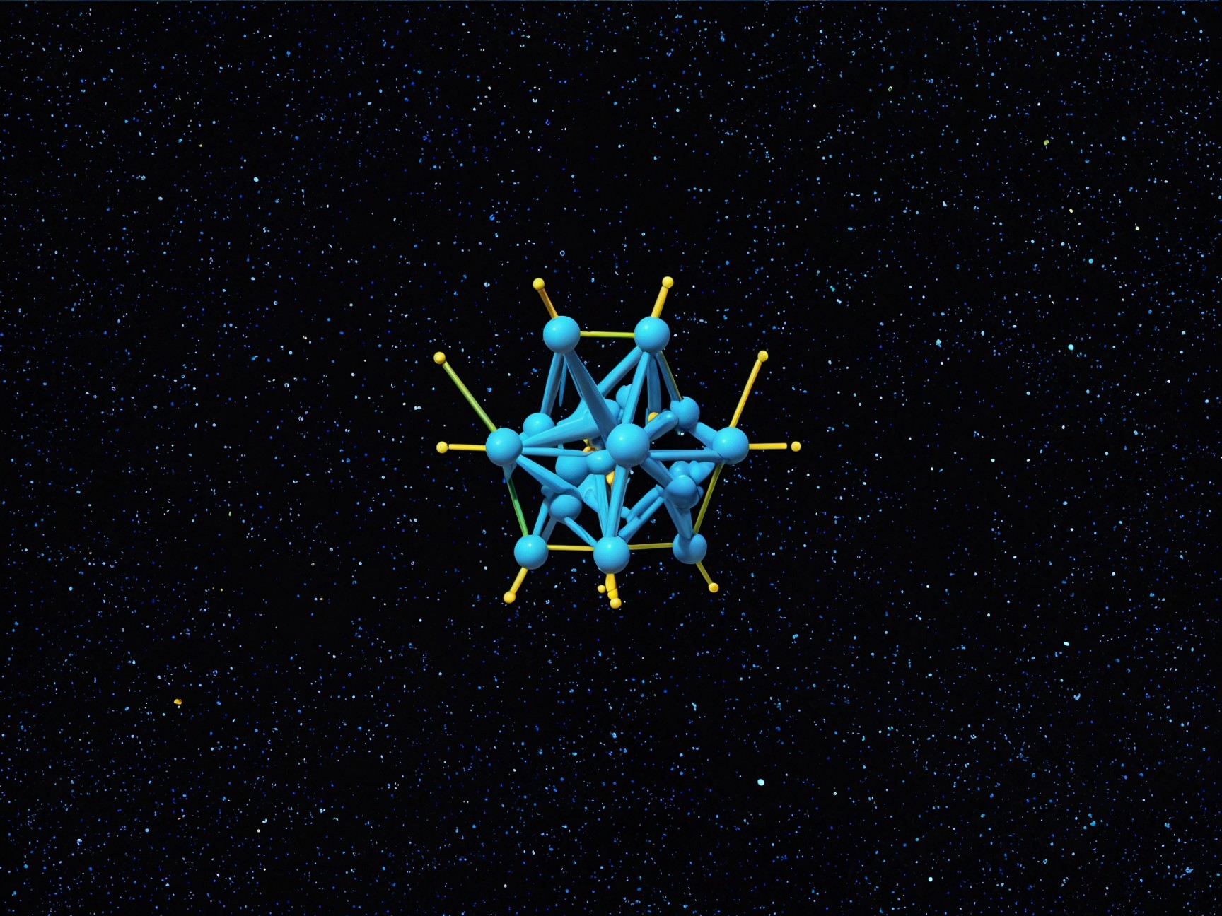 3D Molecular Structure with Starry Background