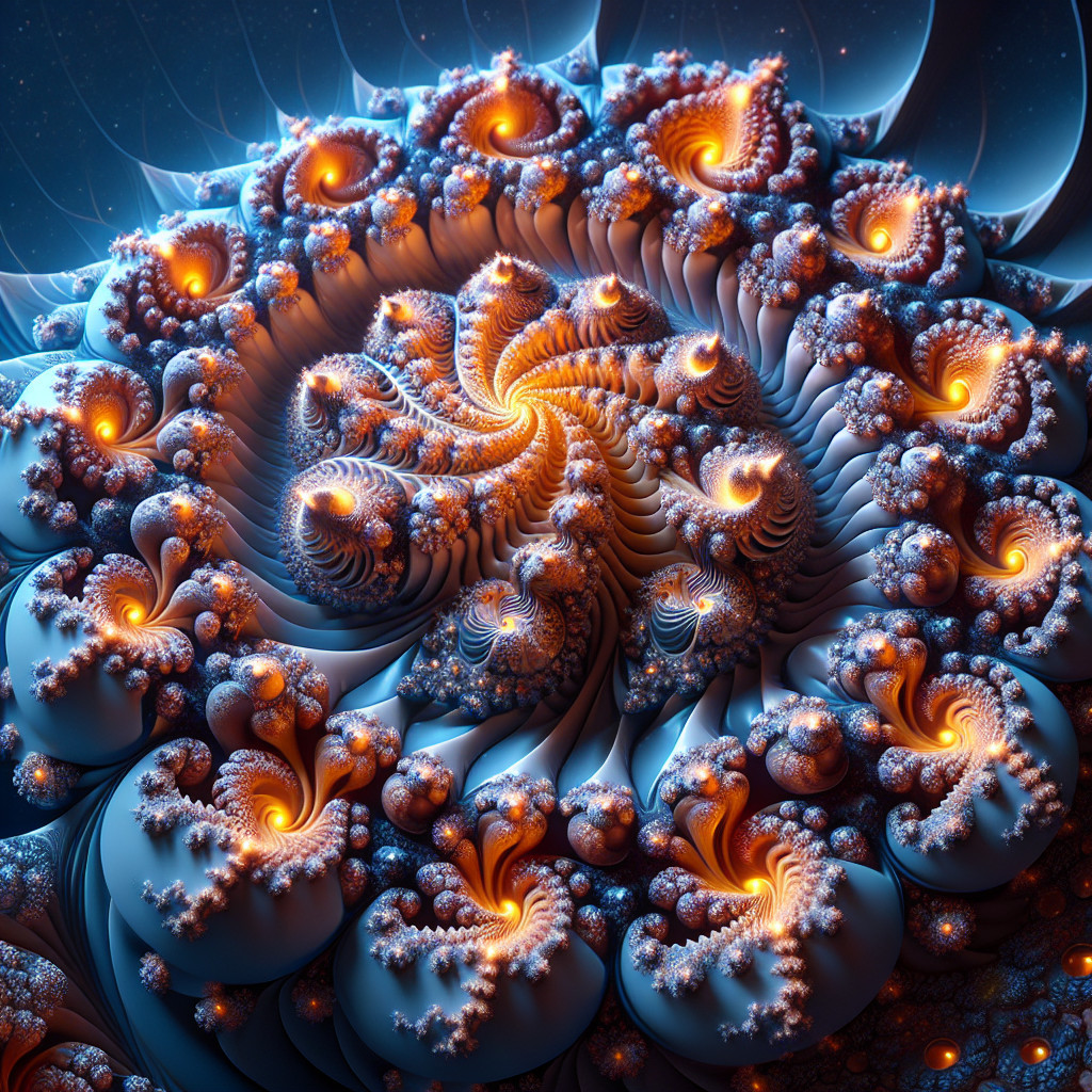 Intricate Fractal Design with Spirals and Patterns