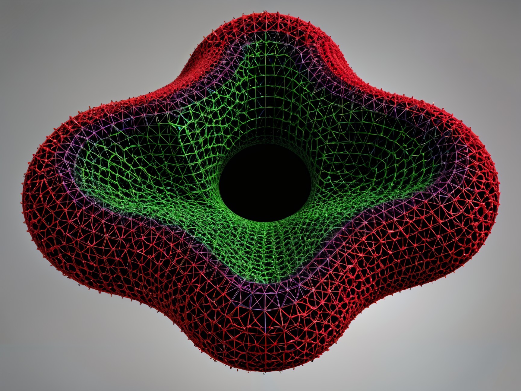 Geometric Structure with Vibrant 3D Mesh Design