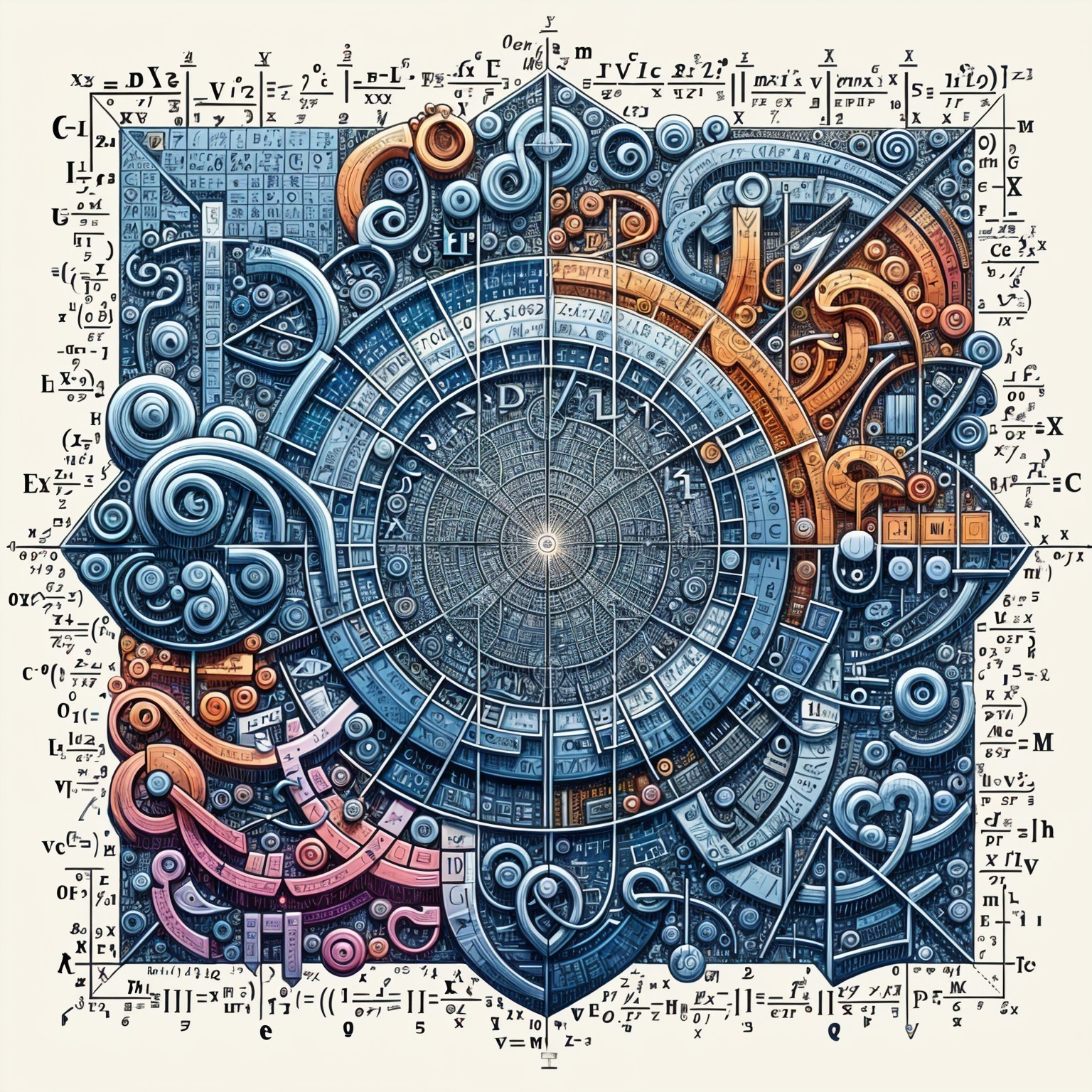 Abstract Design with Mathematical Formulas and Geometry