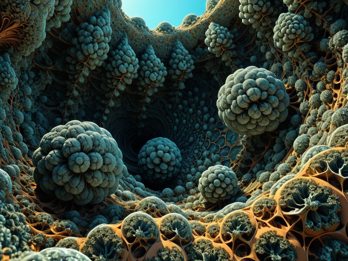 Abstract Spherical Structures in Spiraling Tunnel