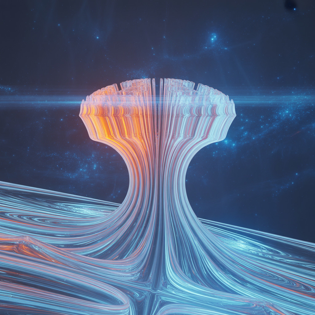 Cosmic Structure in Blue and Orange Hues in Space