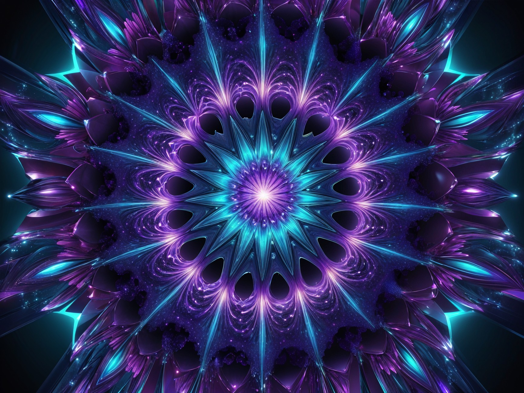 Fractal Pattern with Purple and Blue Hues