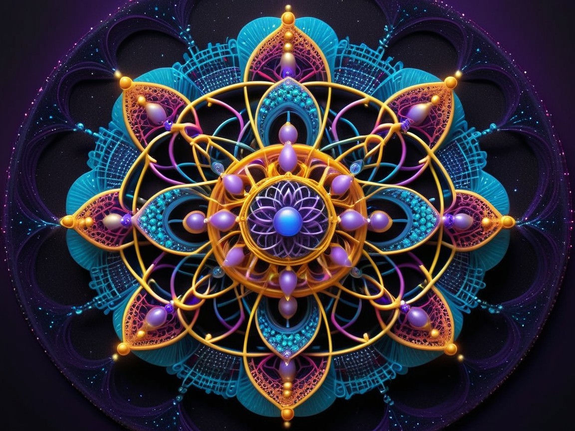 Vibrant Mandala Design with Geometric Shapes and Colors