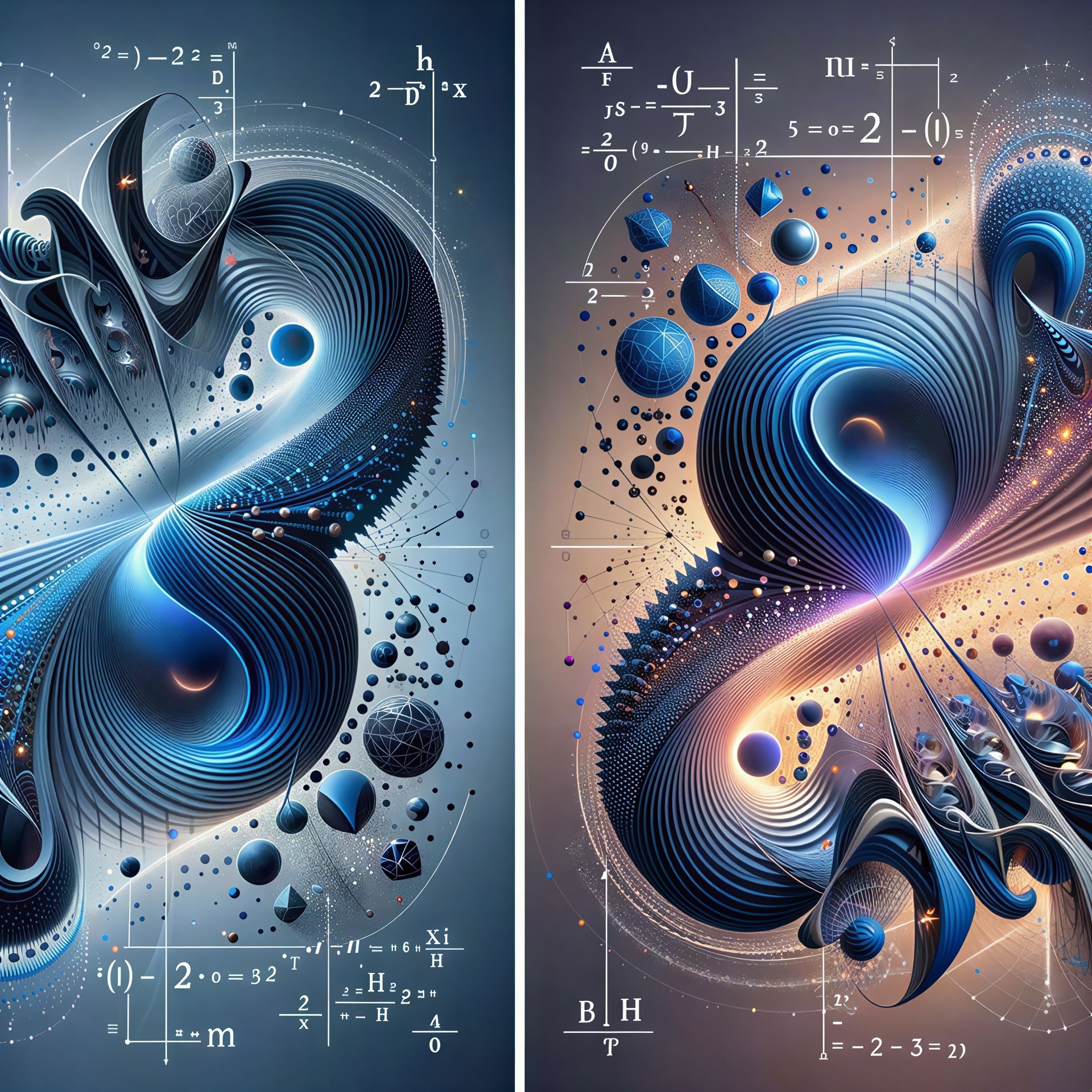 Abstract Art Posters with Scientific Themes and Colors