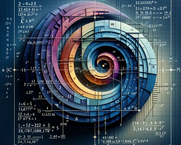 Colorful Spiral with Mathematical Equations and Graphs