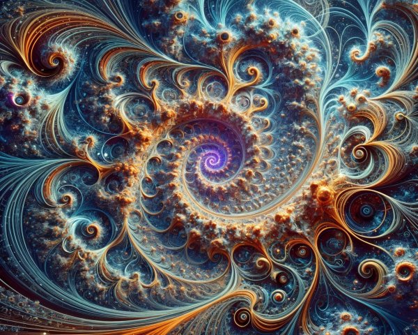 Fractal Art with Spiraling Design in Vivid Colors