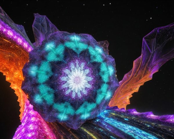 Fractal-Inspired Structure with Vibrant Cosmic Colors