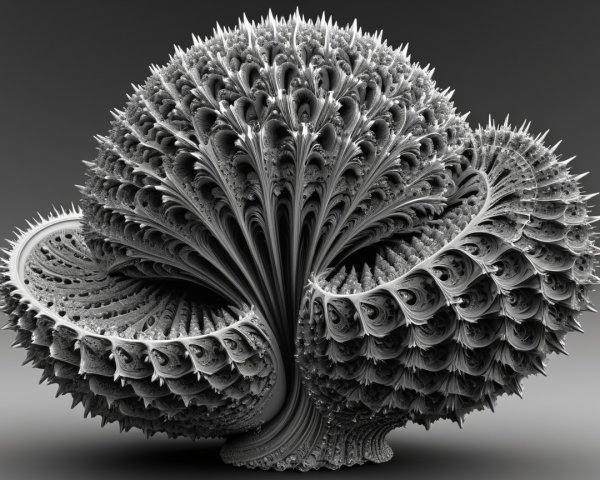 Monochrome Fractal Design of Shell-Like Patterns