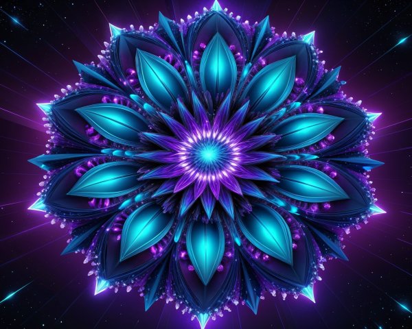 Vibrant Mandala Design with Blue and Purple Layers