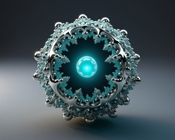 Intricate 3D Design of a Crystalline Orb with Glow