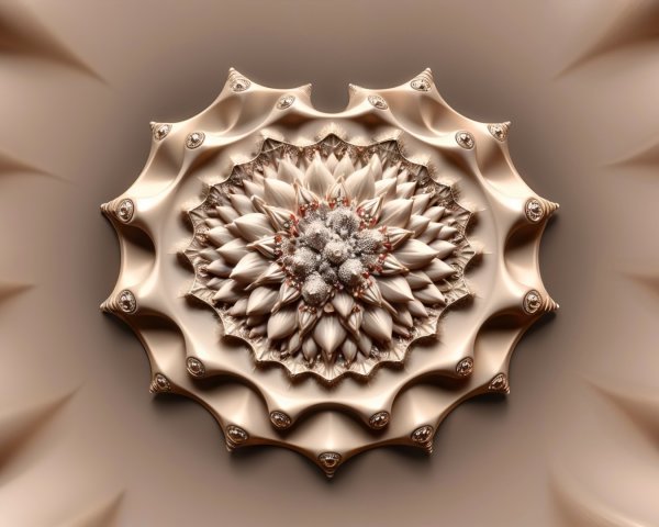3D Fractal Design with Mandala Patterns and Textures