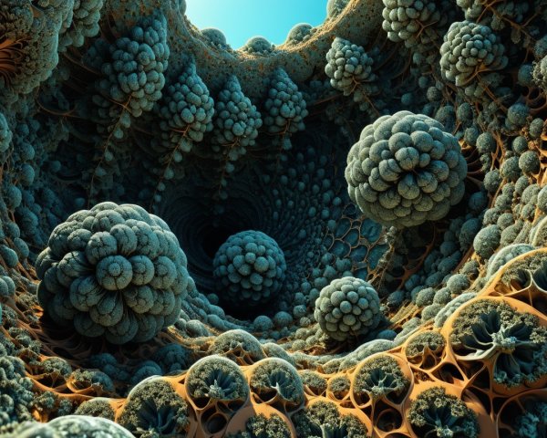 Abstract Spherical Structures in Spiraling Tunnel