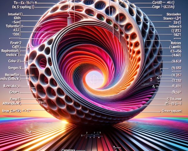 Vibrant 3D Structure with Intricate Patterns and Gradients