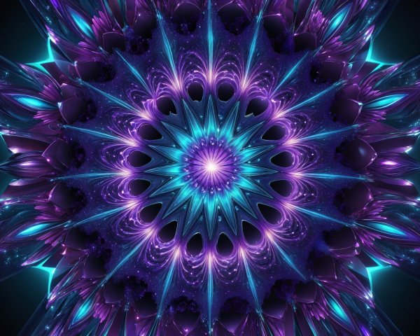 Fractal Pattern with Purple and Blue Hues