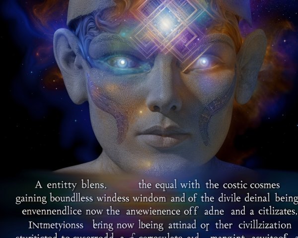 Surreal Head with Cosmic Elements and Vivid Colors