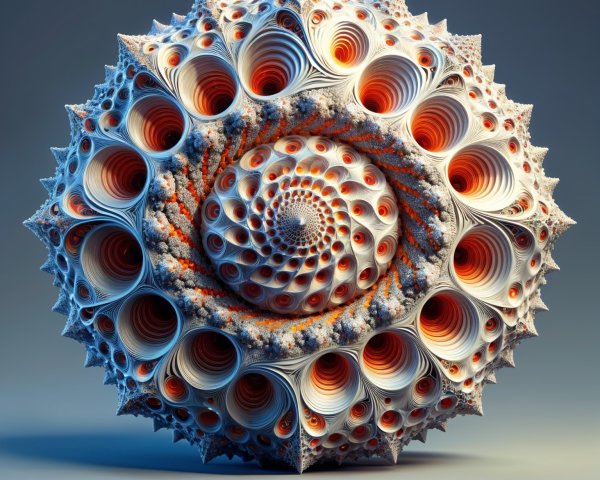 Intricate 3D Fractal Spiral with Colorful Patterns