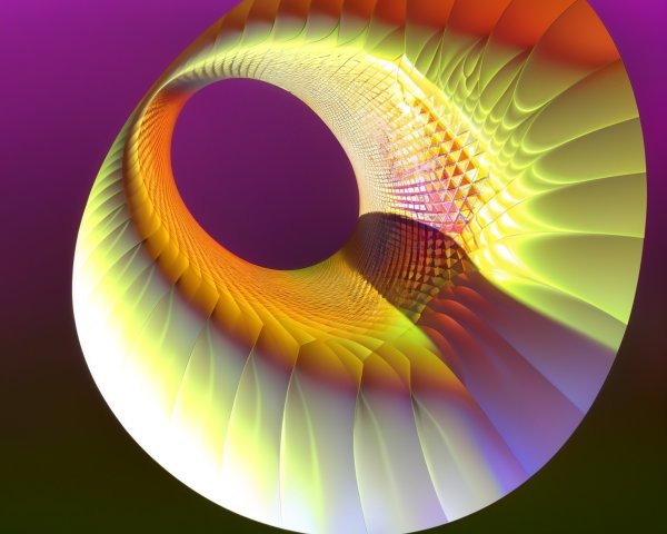 Vibrant Toroidal Shape with Swirling Patterns and Gradients