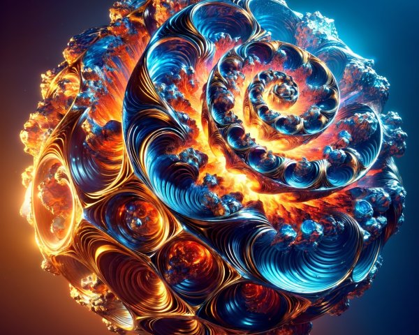 Vivid Abstract Sphere with Spiral Patterns and Colors