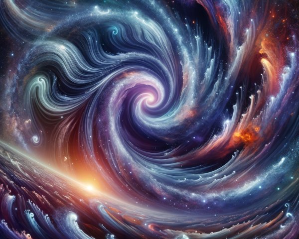 Vibrant Cosmic Swirl of Colorful Galaxy Motion