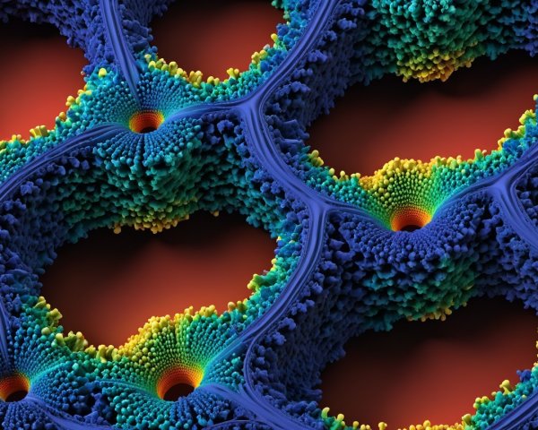Colorful 3D Fractal Pattern with Hexagonal Shapes